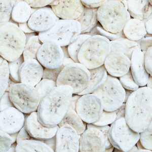Gefriergetrocknete Bananen closeup